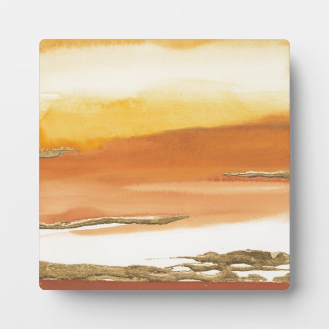Gilded Amber I v2 Abstract Print Plaque (Front)