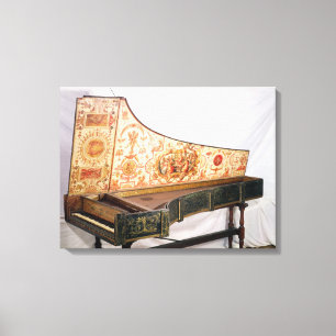 Gilded and painted harpsichord canvas print