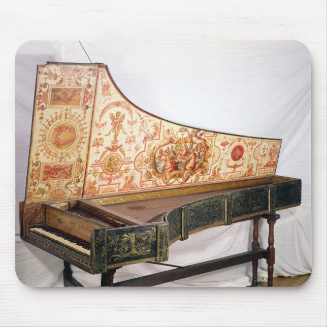 Gilded and painted harpsichord mouse mat (Front)