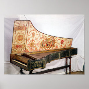 Gilded and painted harpsichord poster