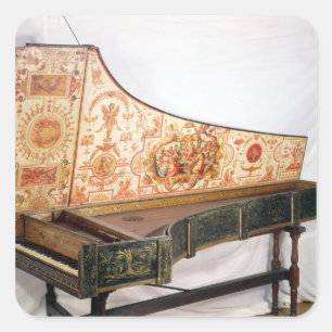 Gilded and painted harpsichord square sticker