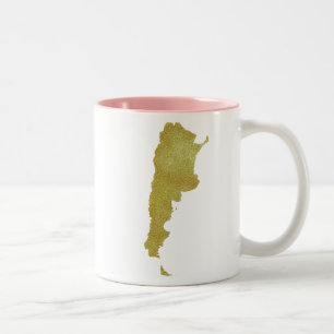 Gilded Argentina Map - Argentina Dorada Two-Tone Coffee Mug