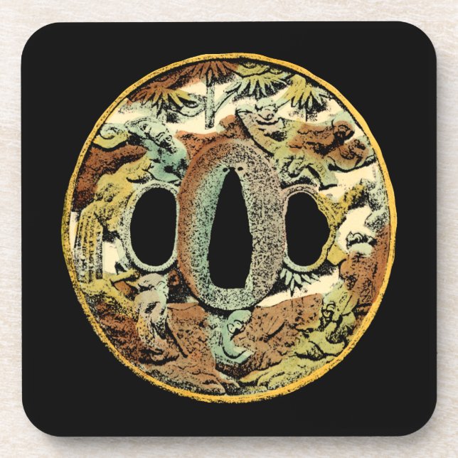 Gilded Asian Medallion by Vision Studio Coaster (Front)
