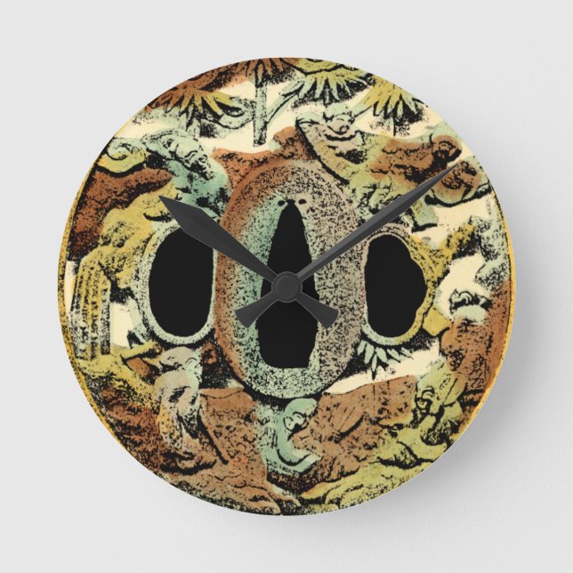 Gilded Asian Medallion by Vision Studio Round Clock (Front)