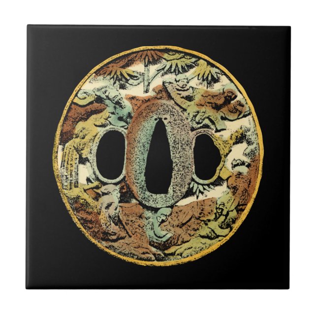 Gilded Asian Medallion by Vision Studio Tile (Front)