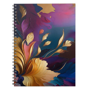 Gilded Bloom – Abstract Floral Composition Notebook