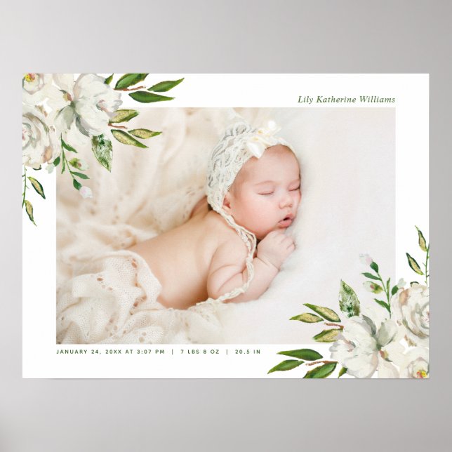 Gilded Blooms Baby Photo Keepsake Poster (Front)