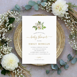 Gilded Blooms Baby Shower Invitation