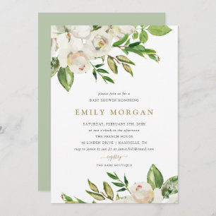 Gilded Blooms Baby Shower Invitation
