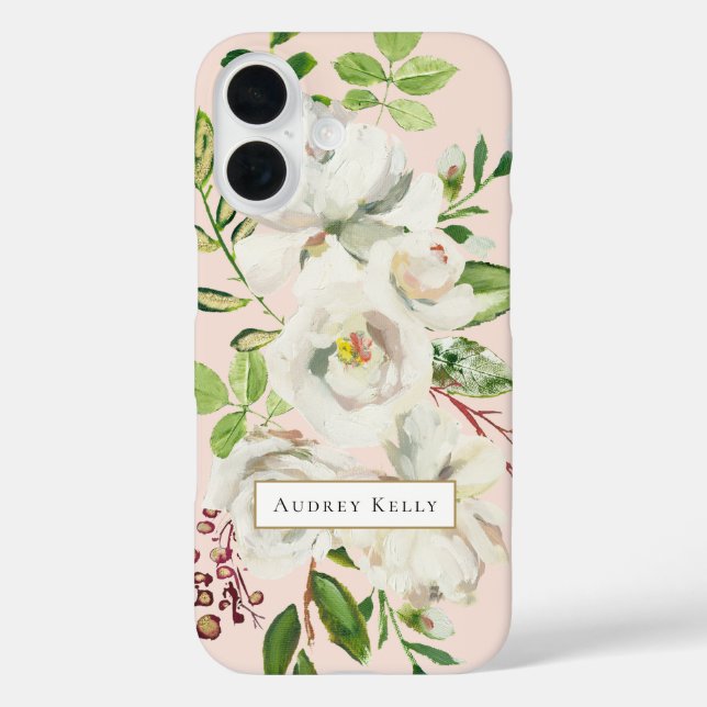 Gilded Blooms Custom Monogram | Blush Case-Mate iPhone Case (Back)