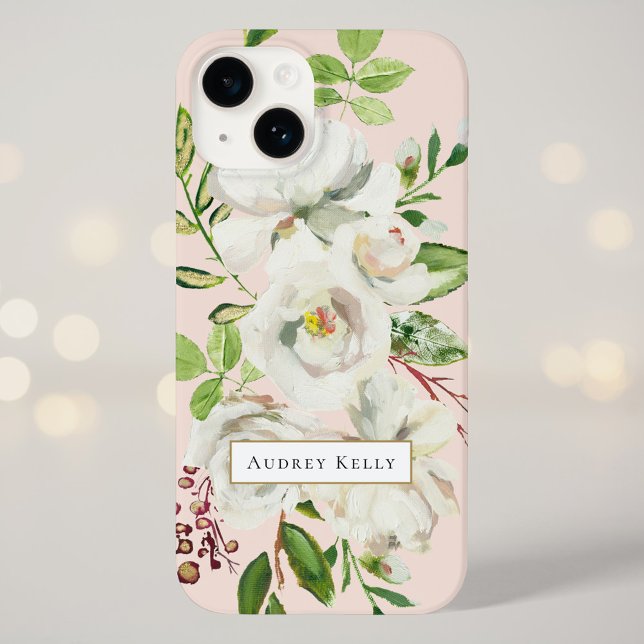 Gilded Blooms Custom Monogram | Blush Case-Mate iPhone Case (Creator Uploaded)