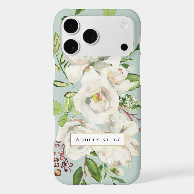 Gilded Blooms Custom Monogram | Mint (Back)