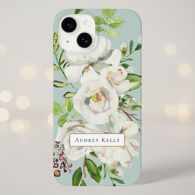 Gilded Blooms Custom Monogram | Mint Case-Mate iPhone Case (Creator Uploaded)