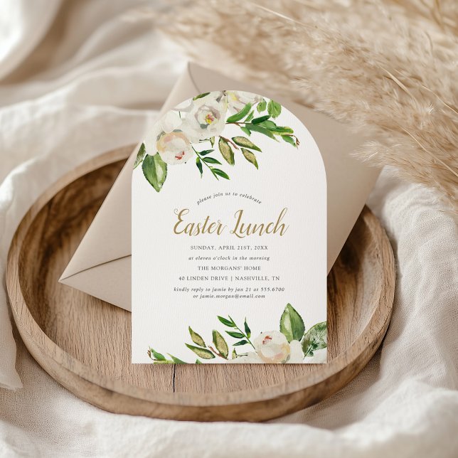 Gilded Blooms Easter Lunch Invitation (Creator Uploaded)
