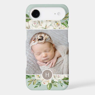 Gilded Blooms Mint | Monogrammed Photo