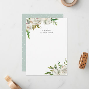 Gilded Blooms Monogram Stationery Note Card