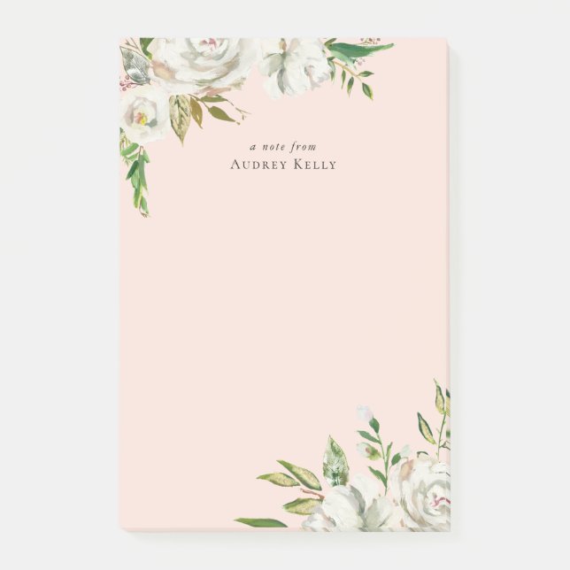 Gilded Blooms Personalised Monogrammed Post-it Notes (Front)