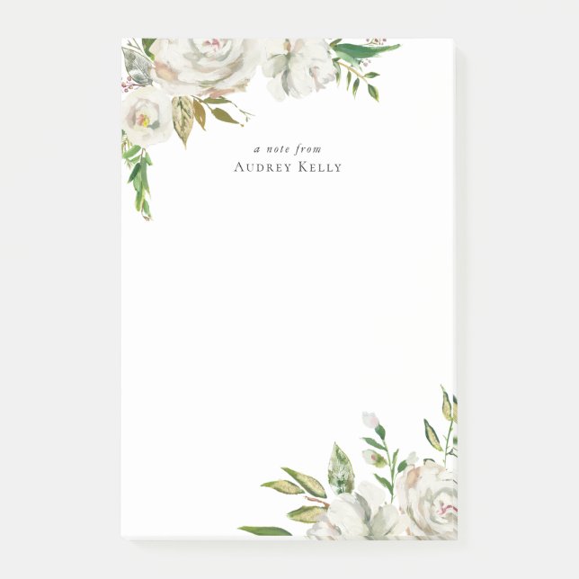 Gilded Blooms Personalised Monogrammed Post-it Notes (Front)