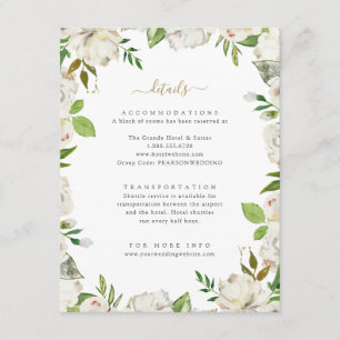 Gilded Blooms Wedding Details Enclosure Card
