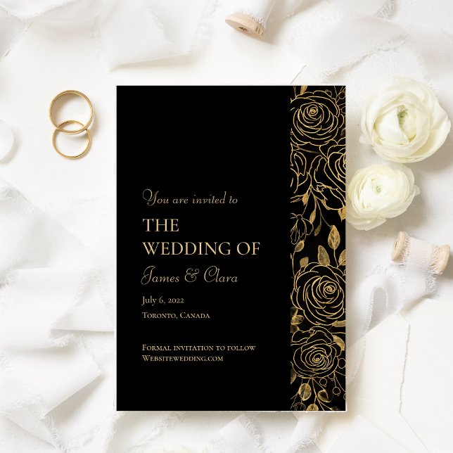 GILDED Blooms Wedding Invitation (Creator Uploaded)