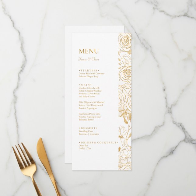 GILDED Blooms Wedding Menu (Front/Back In Situ)