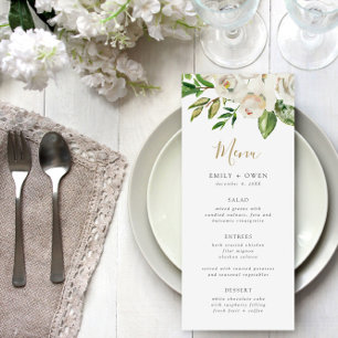 Gilded Blooms Wedding Menu Card