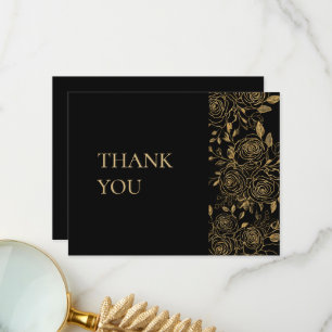 GILDED Blooms Wedding Thank You Card