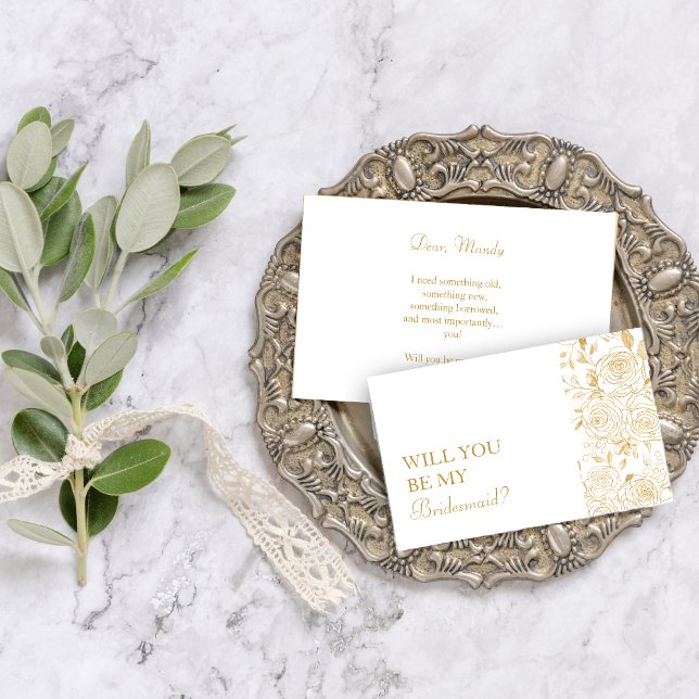 GILDED Blooms Will You Be My Bridesmaid Card (Creator Uploaded)