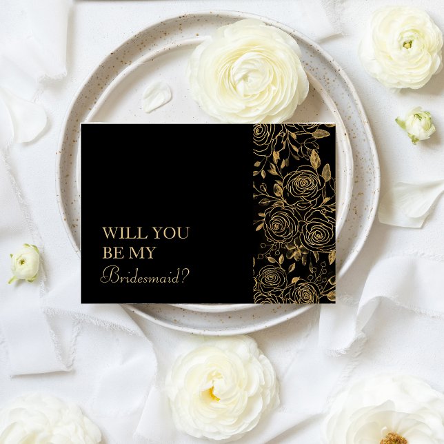 GILDED Blooms Will You Be My Bridesmaid Card (Creator Uploaded)
