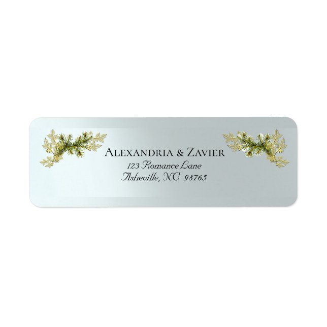Gilded Botanical Address Labels - Gold (Front)