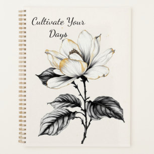 Gilded Botanical Illustration Vintage Magnolia & Planner