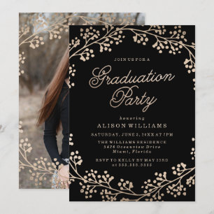 Gilded Bronze Graduation Party Invitation