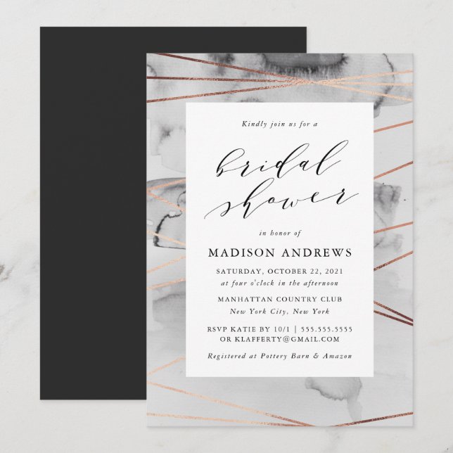 Gilded Charm | Bridal Shower Invitation (Front/Back)