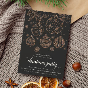 Gilded   Christmas Holiday Party Invitation