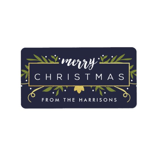 Gilded Christmas Personalised Gift Tags Address Label