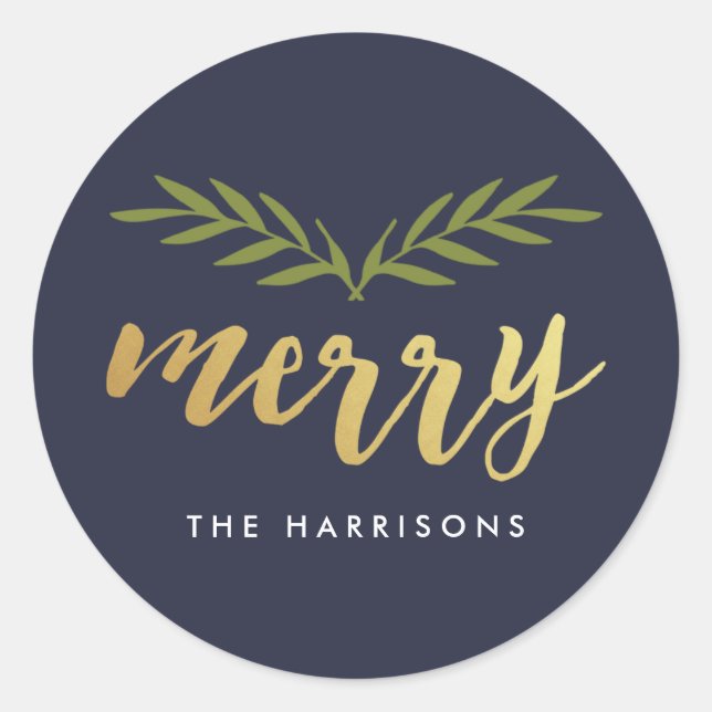 Gilded Christmas Personalised Stickers (Front)