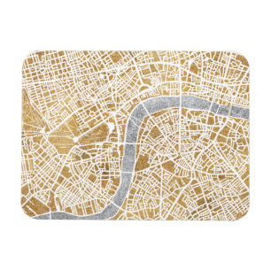 Gilded City Map Of London Magnet