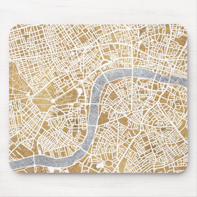 Gilded City Map Of London Mouse Mat (Front)
