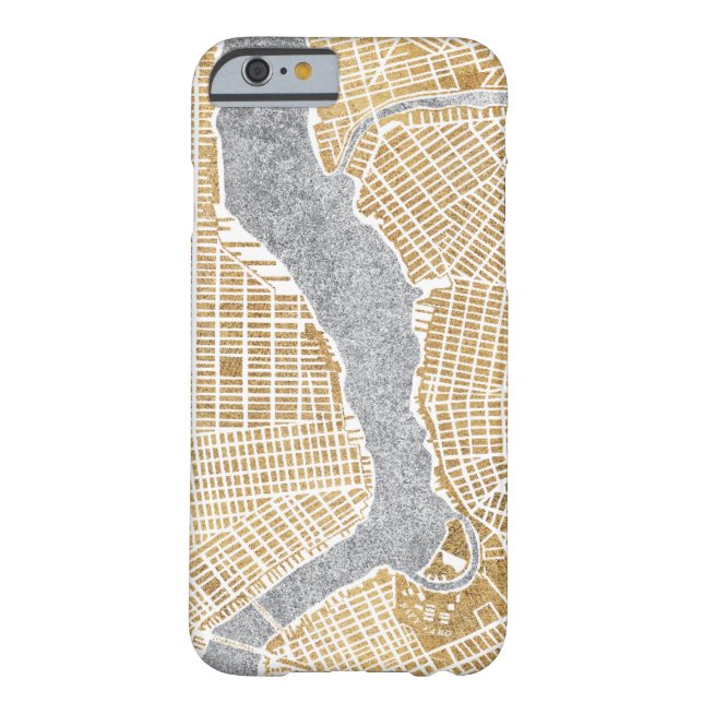 Gilded City Map Of New York Case-Mate iPhone Case (Back)