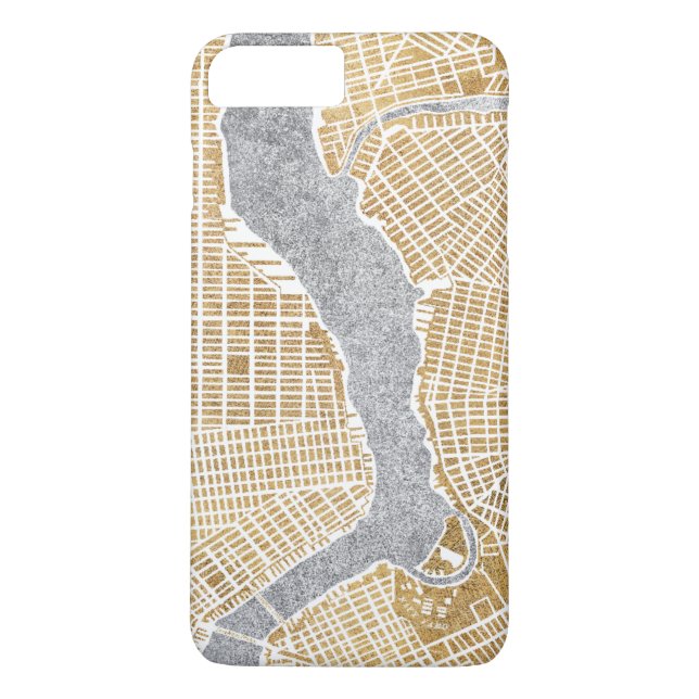 Gilded City Map Of New York Case-Mate iPhone Case (Back)