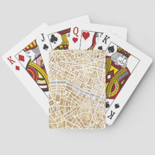 Gilded City Map Of Paris Playing Cards