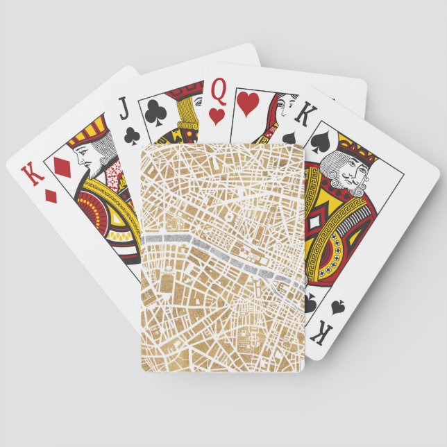 Gilded City Map Of Paris Playing Cards (Back)