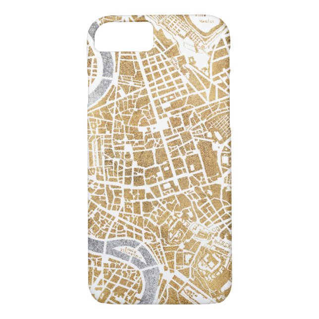 Gilded City Map Of Rome Case-Mate iPhone Case (Back)