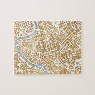 Gilded City Map Of Rome Jigsaw Puzzle