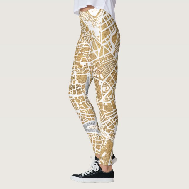 Gilded City Map Of Rome Leggings (Left)