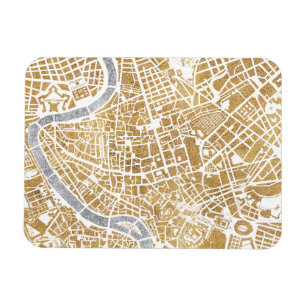 Gilded City Map Of Rome Magnet