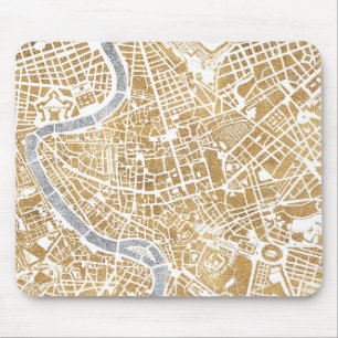 Gilded City Map Of Rome Mouse Mat