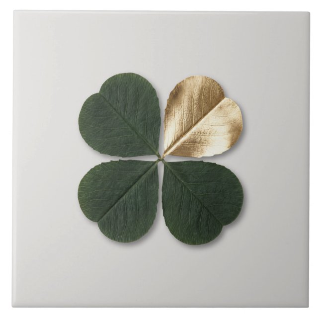 Gilded Clover Luxe Manifestation Decor Tile (Front)