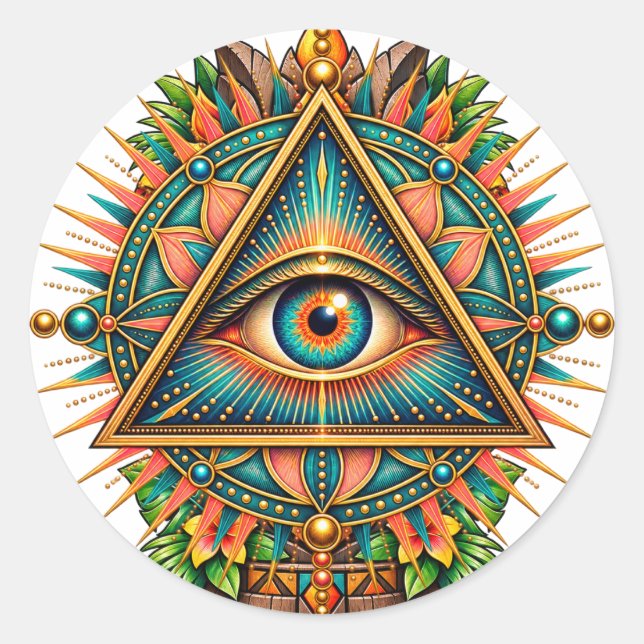Gilded Compass Eye Sticker (Front)