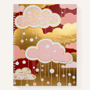 Gilded Crimson Rainfall Notebook